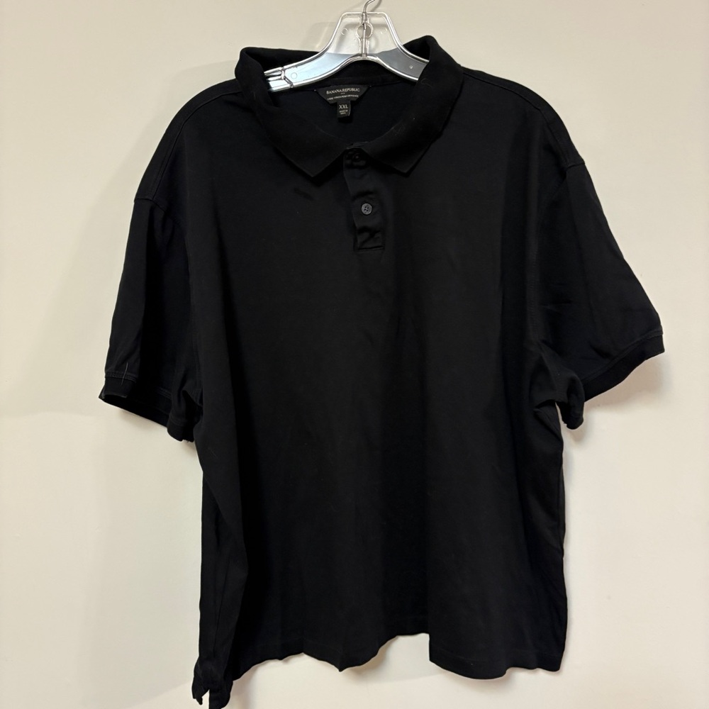 Banana Republic Luxe Touch Performance Polo Golf Men’s XXL Black Cotton Preppy